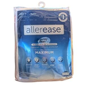 Allerease Maximum Mattress Protector Twin XL White Zippered Allergy Bed Bugs